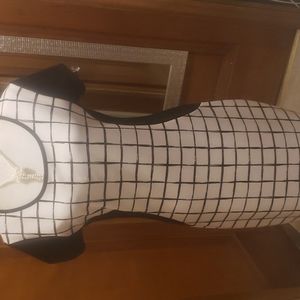 Chic Black and White High Low Dress
